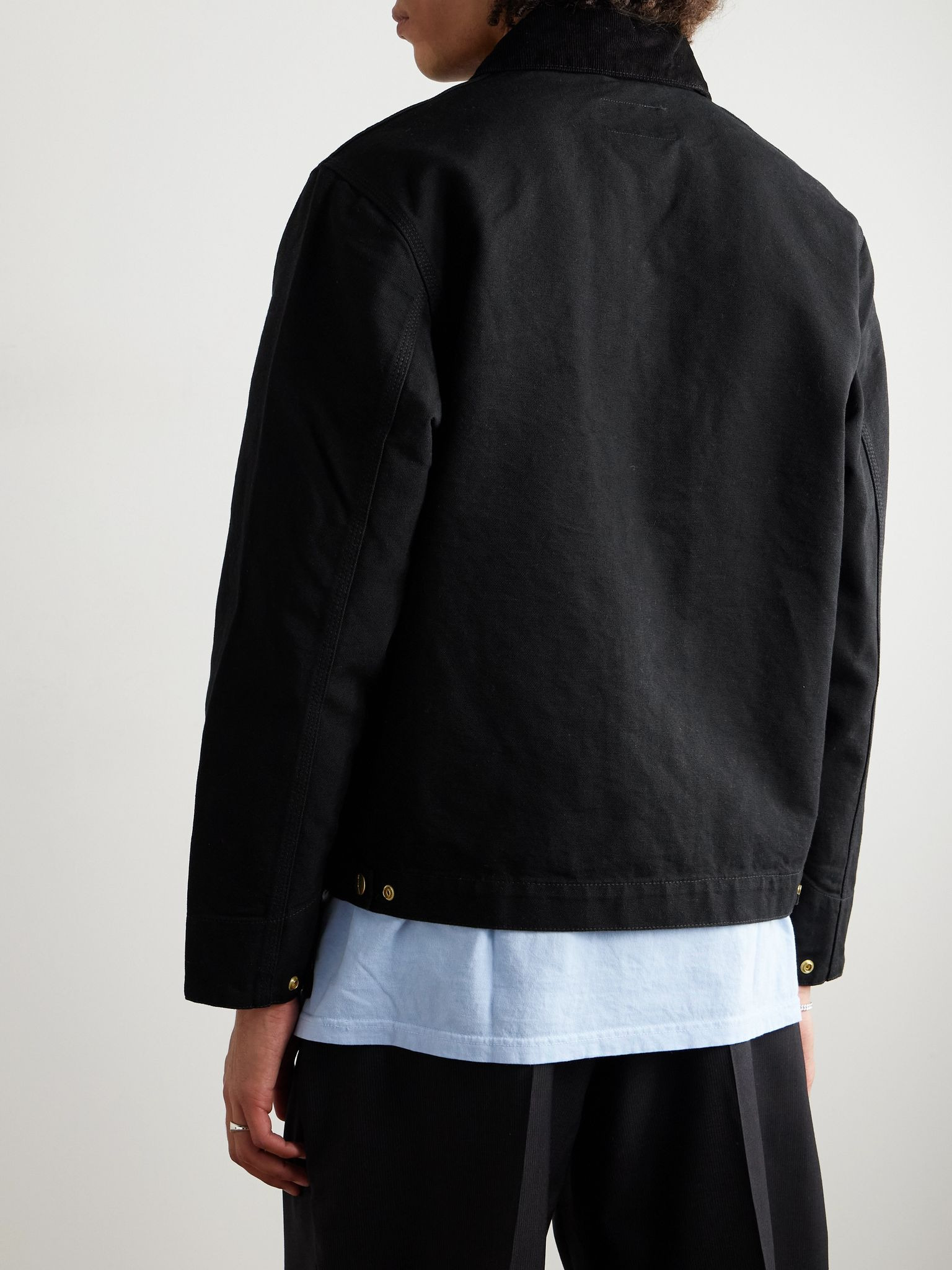Detroit Corduroy-Trimmed Organic Cotton-Canvas Jacket Black - 3