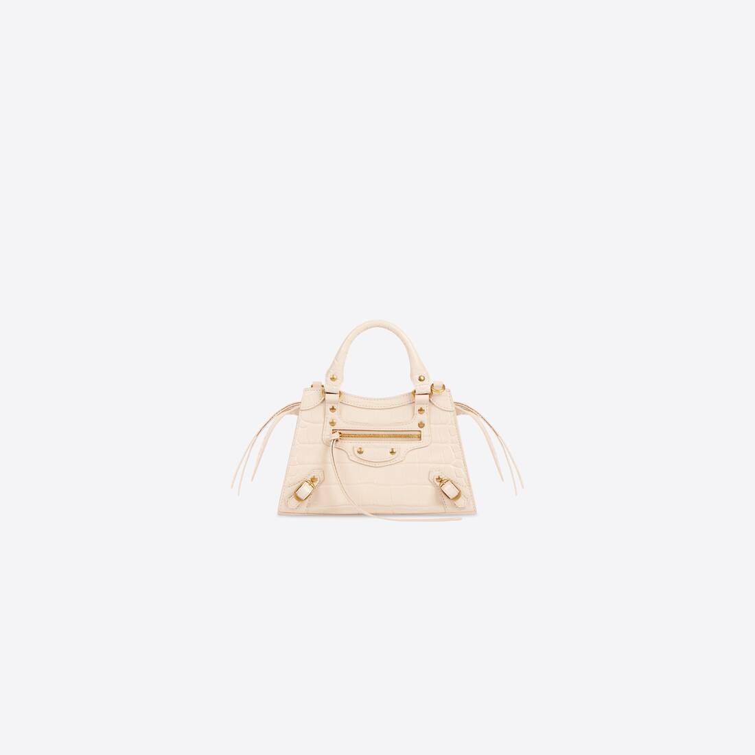 Women's Neo Classic Mini Handbag Crocodile Embossed in Light Beige - 1