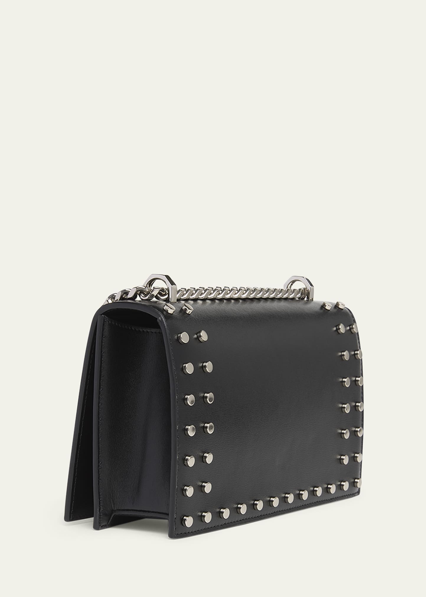 Jeweled Calfskin Leather Satchel Bag - 3