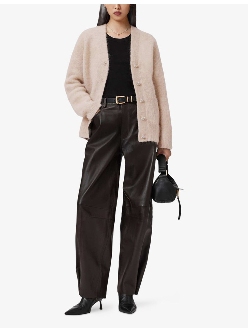 ALLSAINTS Rubi Embellished Wool And Mohair-Blend Cardigan outlook