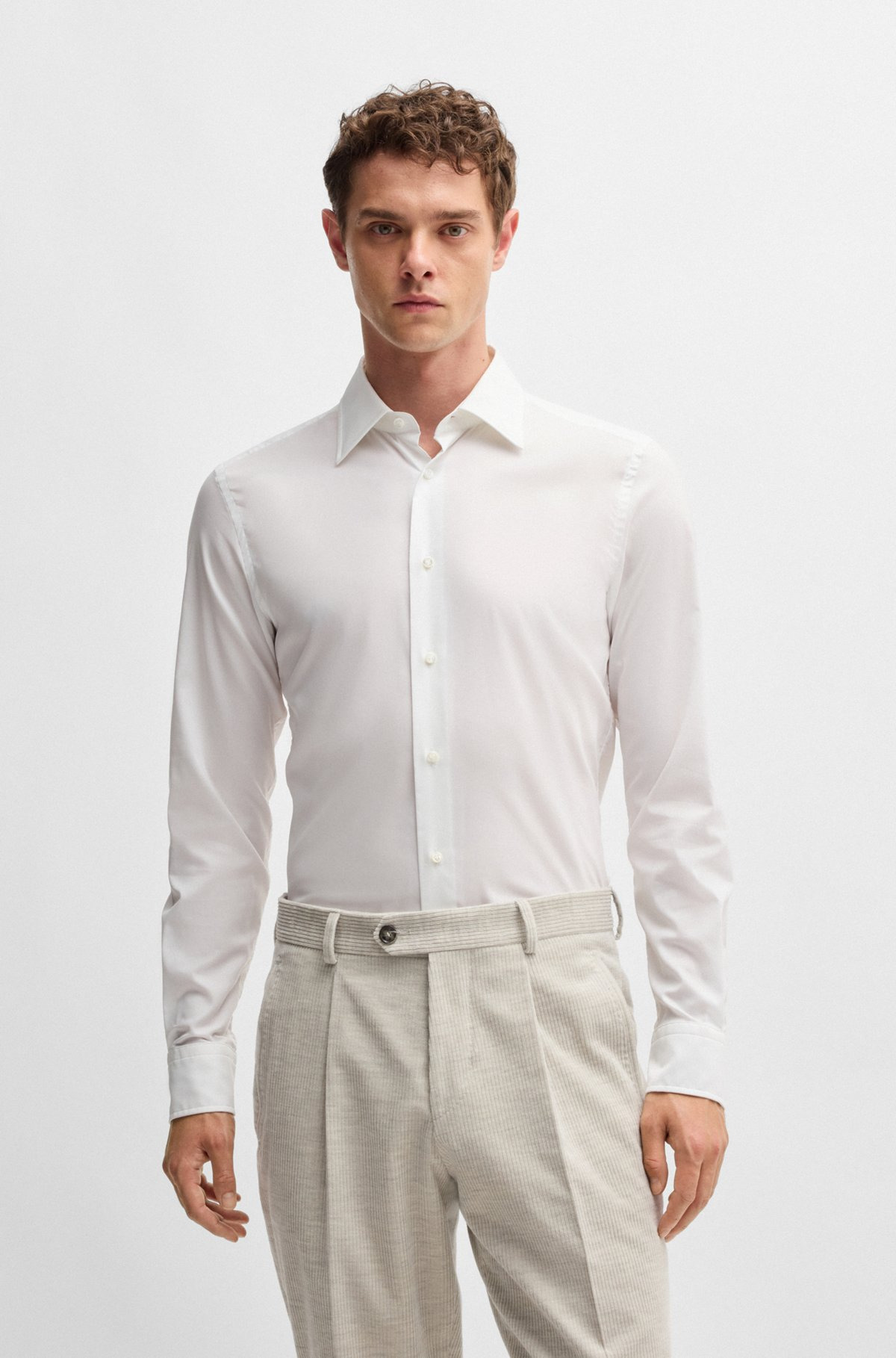SLIM-FIT SHIRT IN SUPER-STRETCH FABRIC - 2