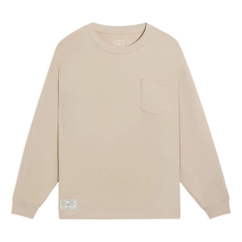 Li-Ning Chinese Color Pocket Long Sleeve T-shirt 'Light Brown' AHSS751-5 - 1