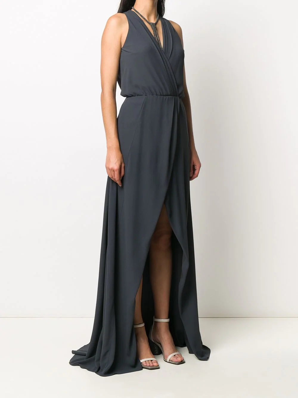 wrap front gown - 3