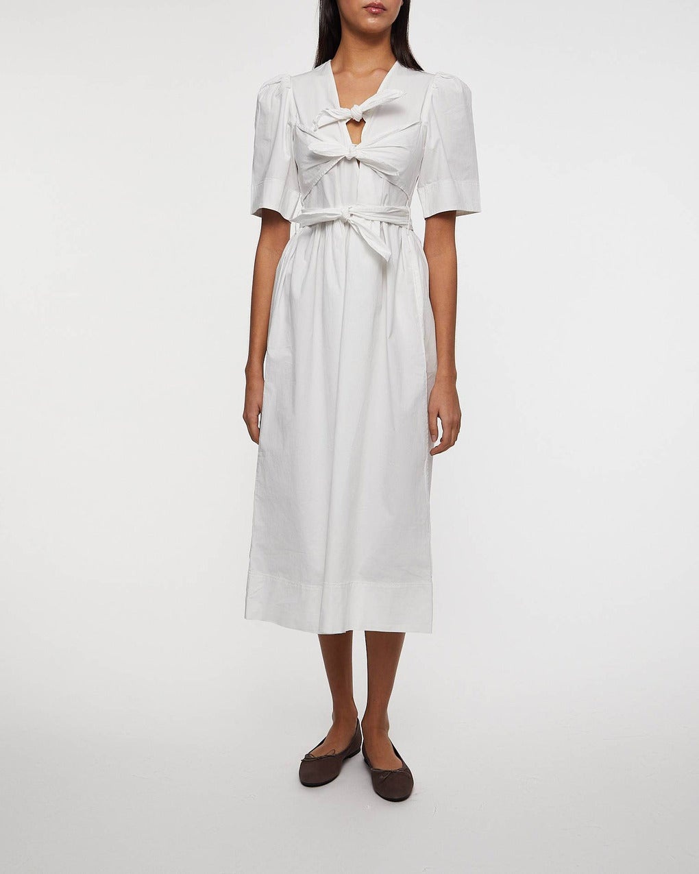 Dress Washed Stretch Cotton Strap Midi White - 2