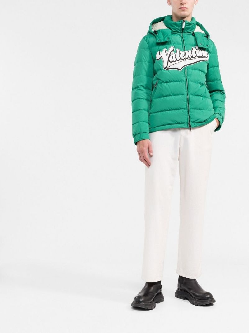 logo-patch puffer jacket - 2