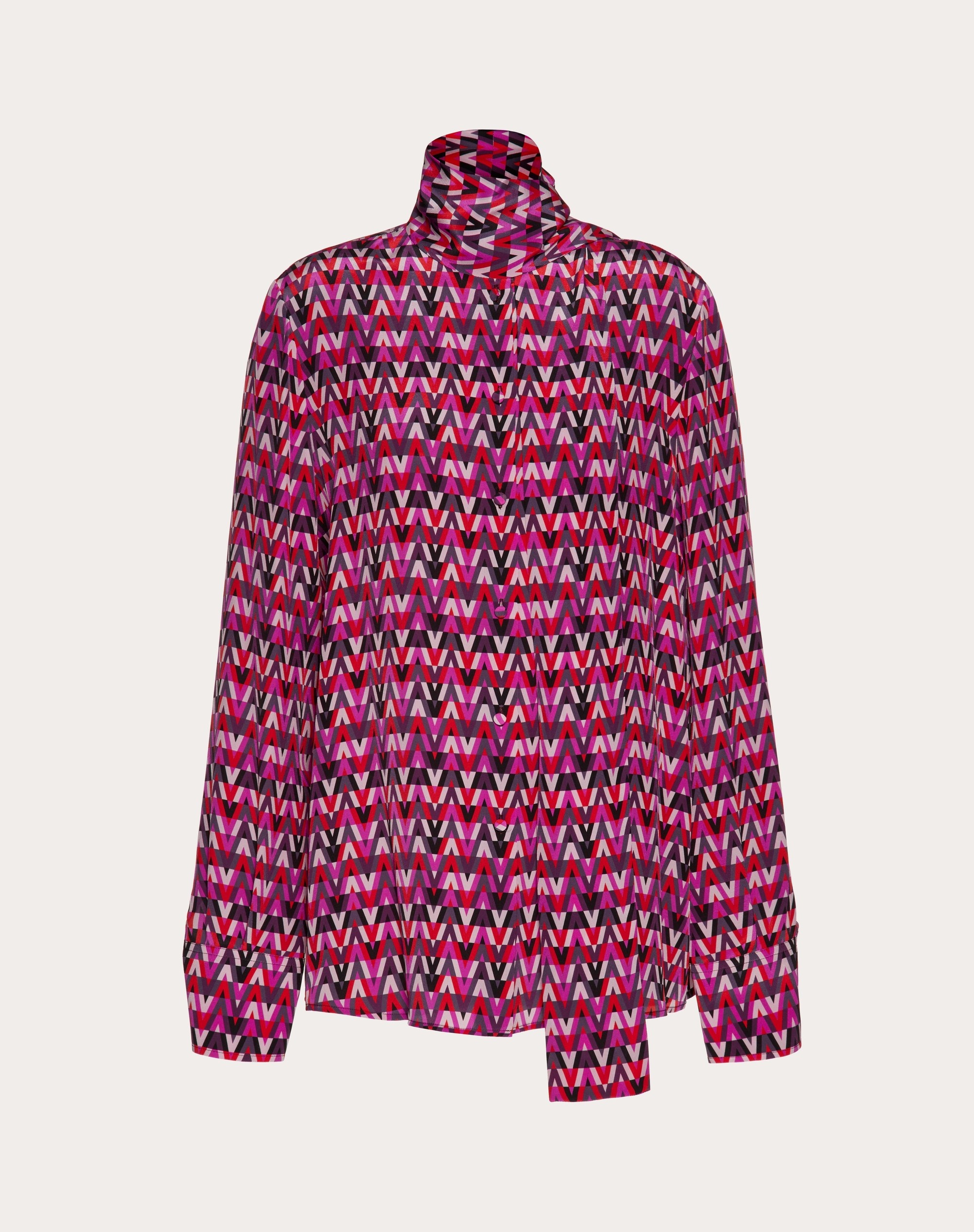MINI VALENTINO ARCHIVE 1973 PRINT CREPE DE CHINE SHIRT - 1