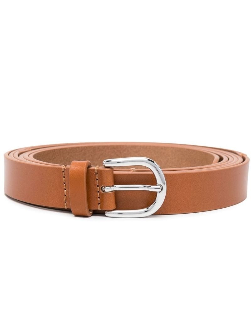 buckled leather belt - 1