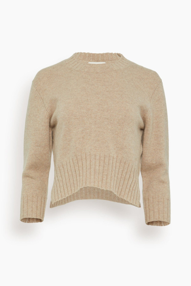 Mora Cropped Sweater in Beige Melange 1