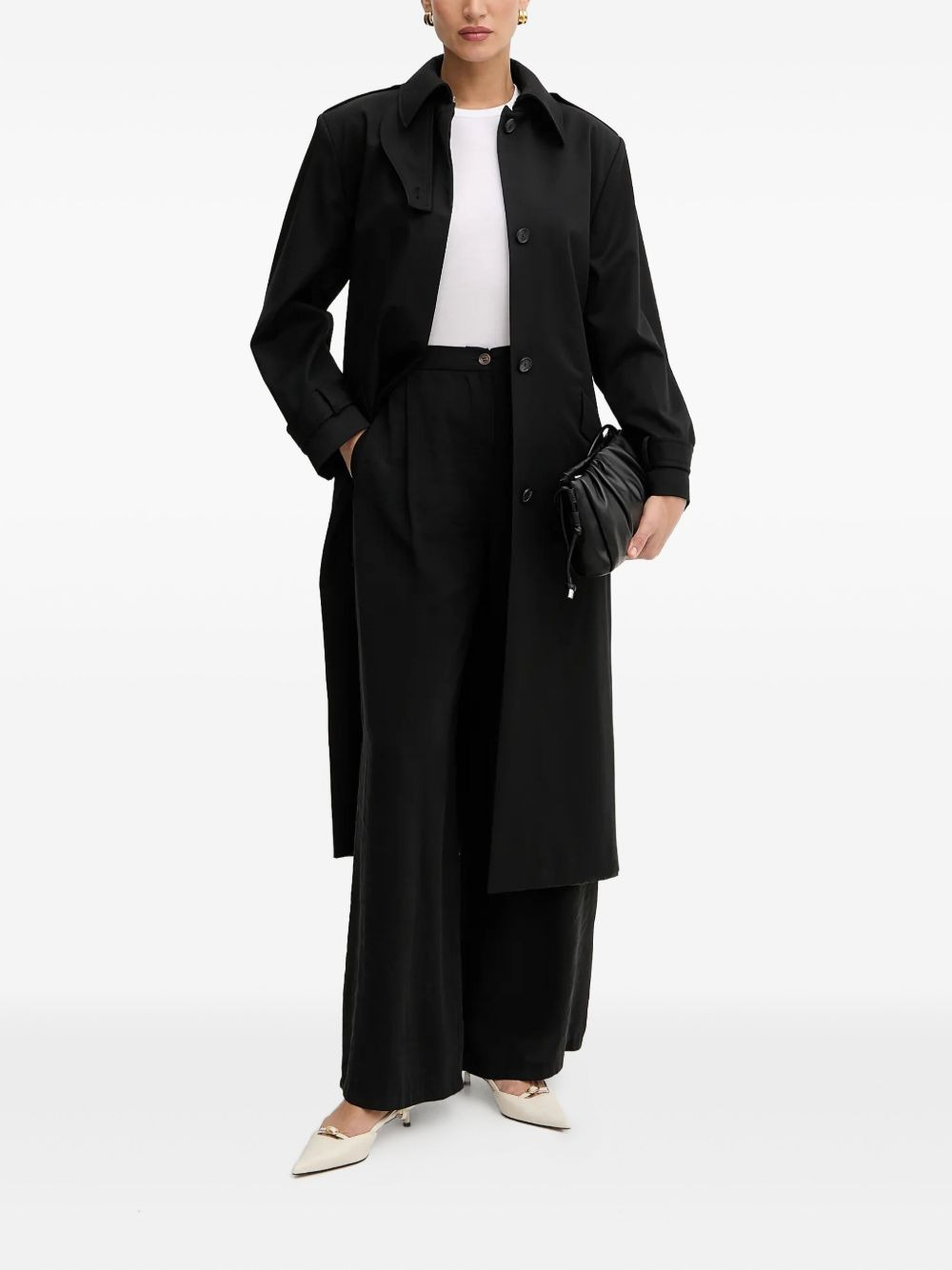 belted trench coat - 2