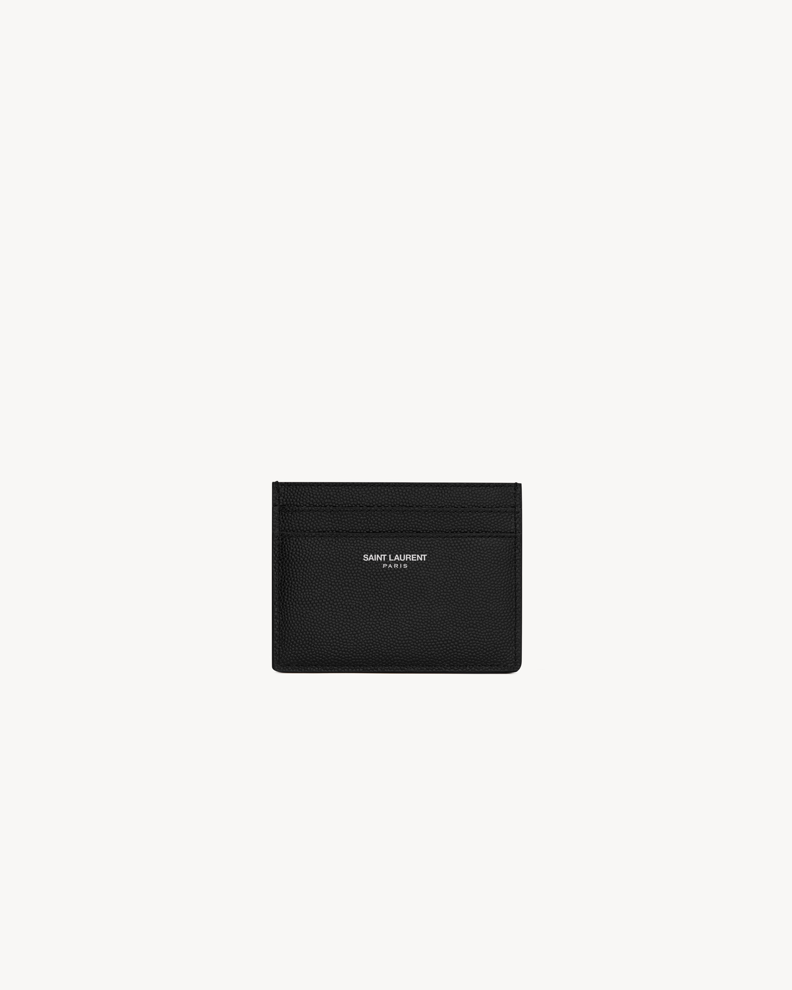 SAINT LAURENT PARIS CREDIT CARD CASE IN GRAIN DE POUDRE LEATHER - 1