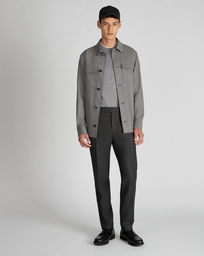 Wool and cashmere flannel blouson jacket 5