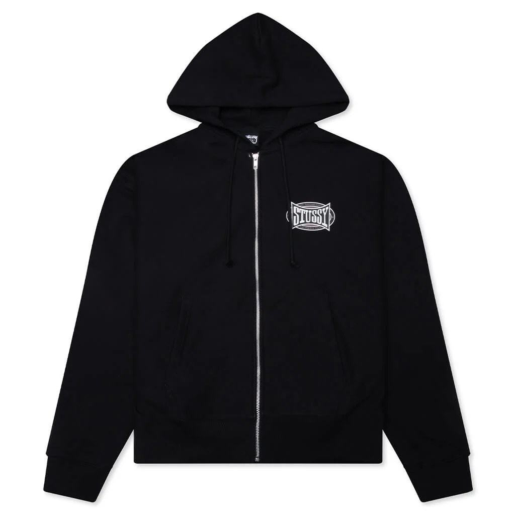 CHAMPION OVAL ZIP HOODIE - BLACK - 1