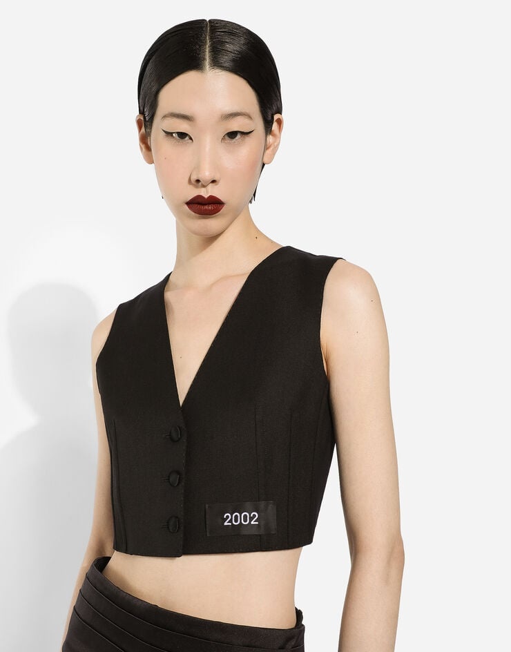 Cropped woolen gilet - 5