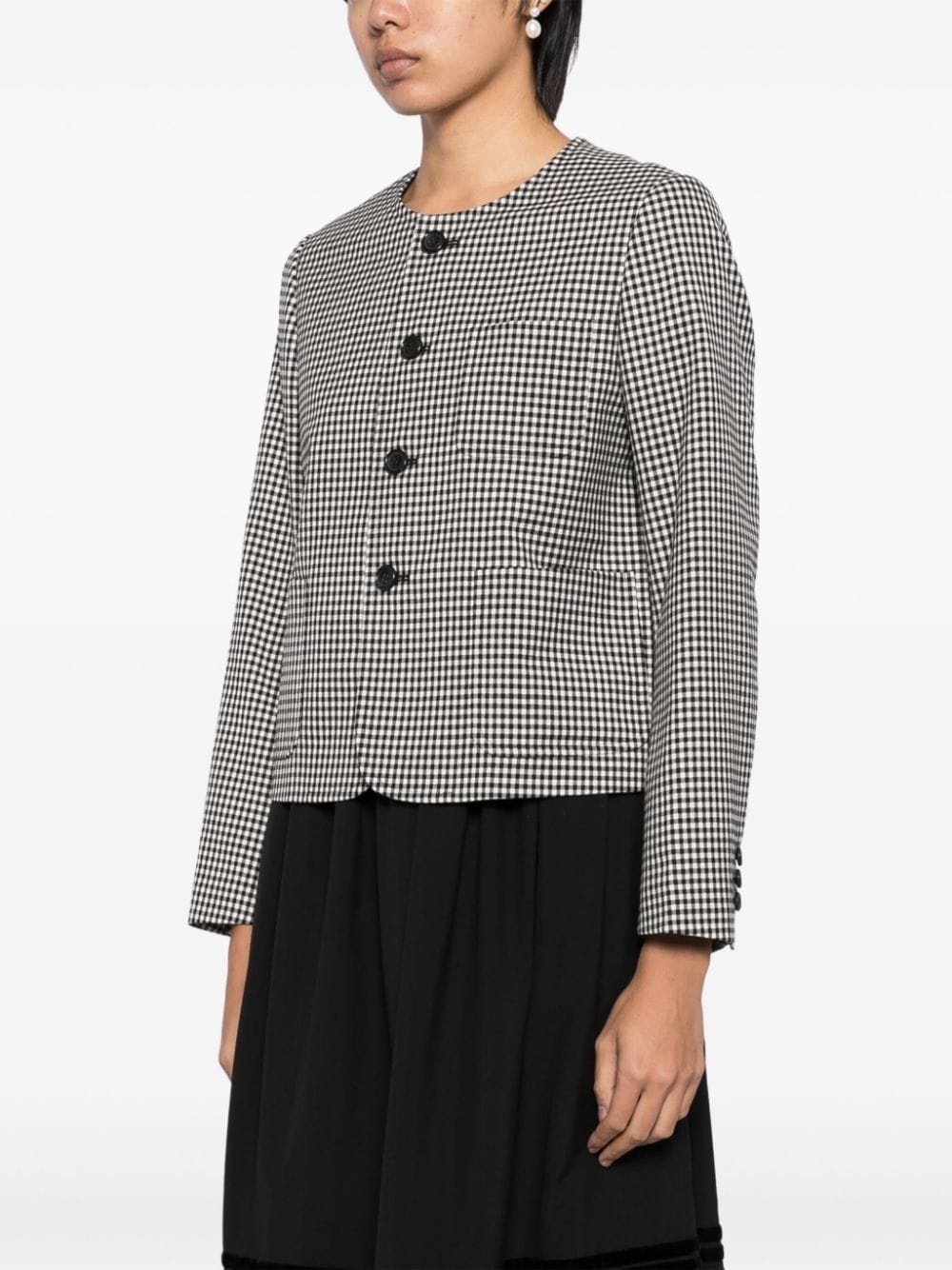 checked wool jacket - 3