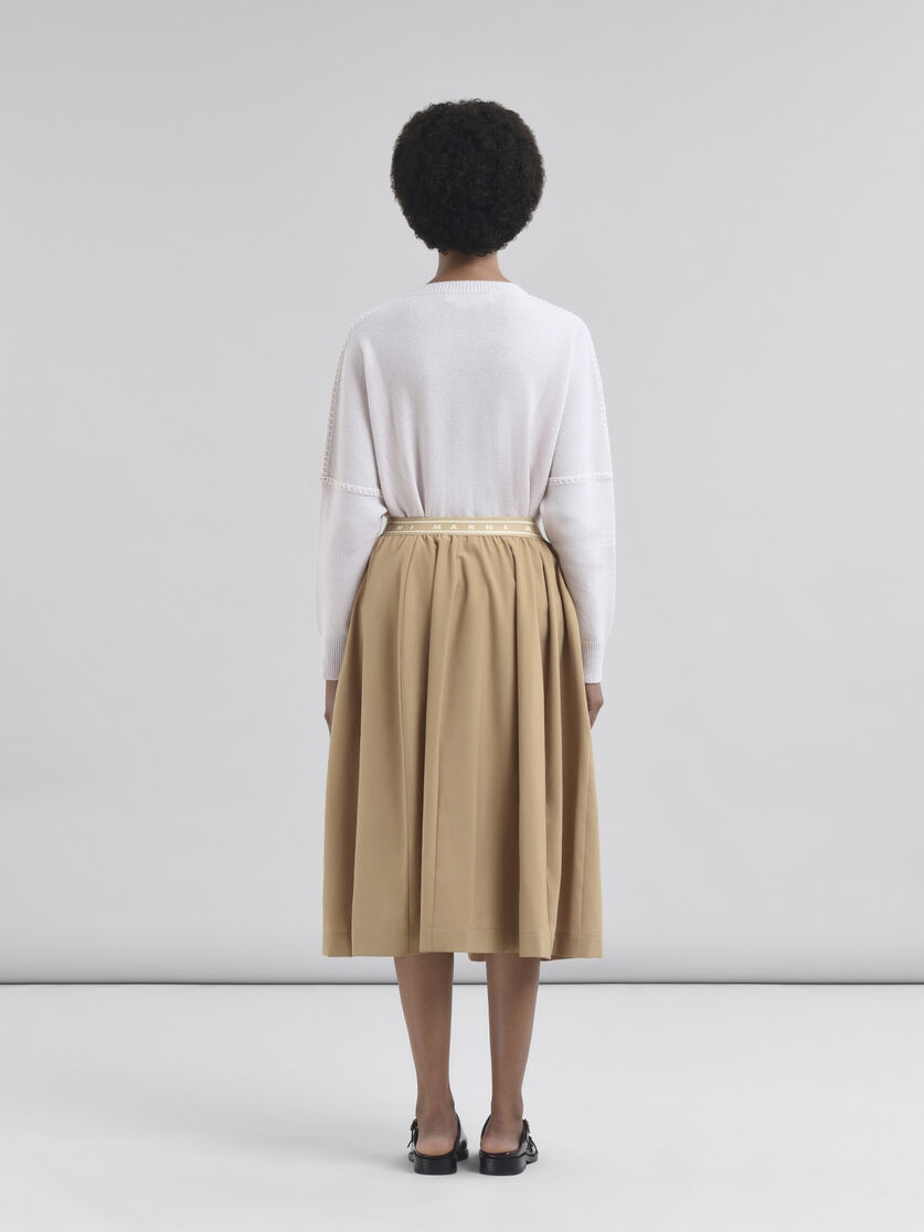 BEIGE WOOL BLEND MIDI SKIRT WITH MARNI SYMBOL - 3