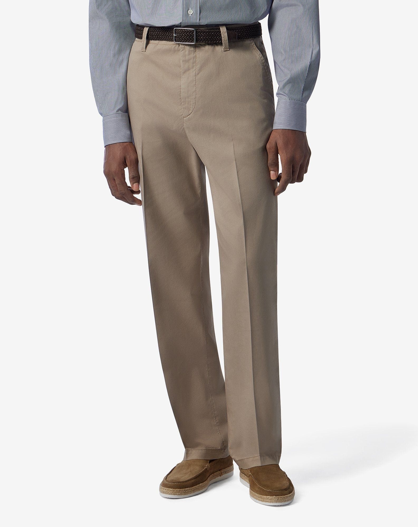 Beige stretch lyocell cotton trousers - 3