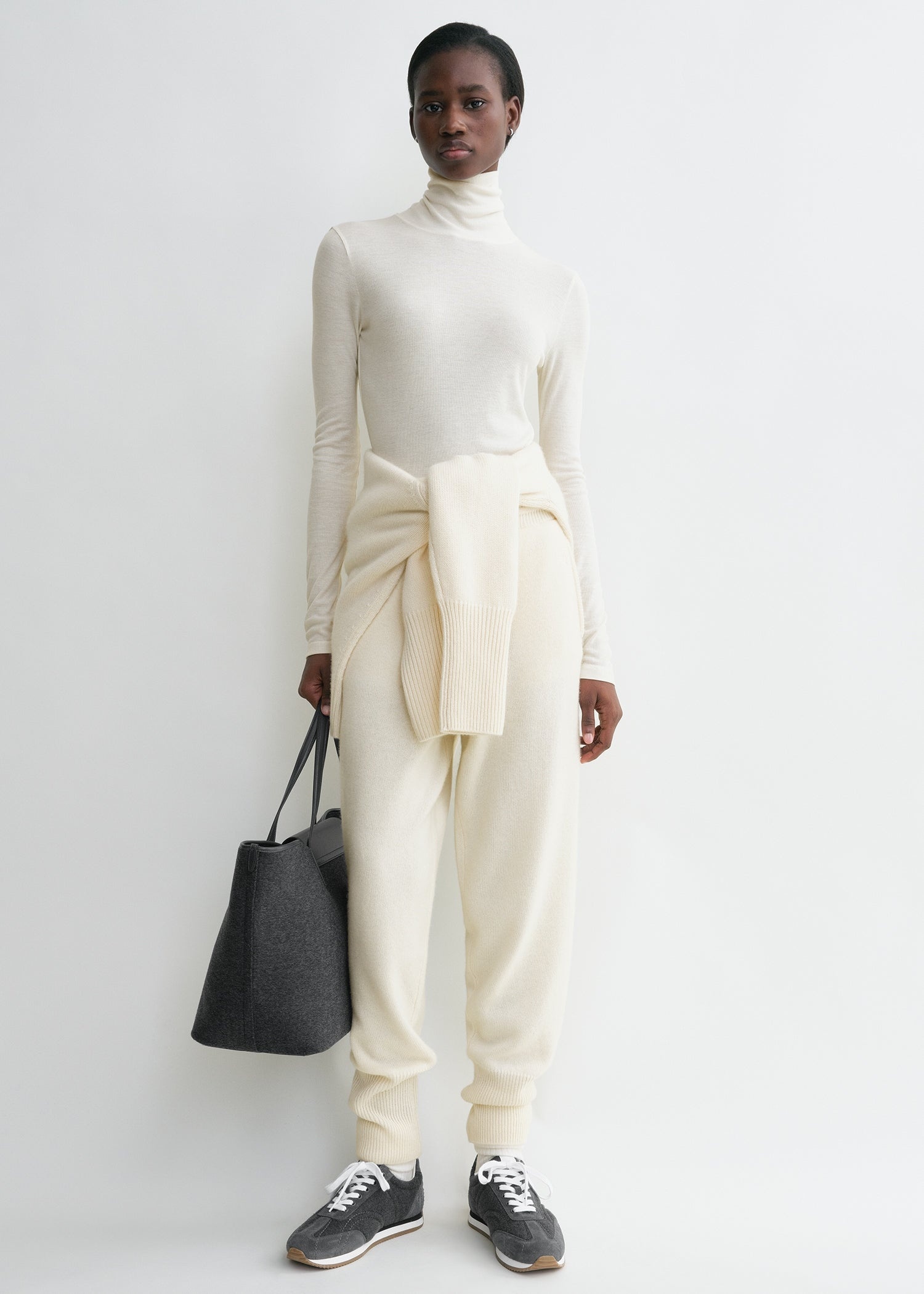 High-neck rib top winter white - 2