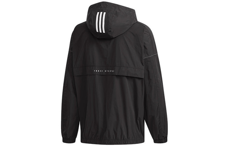 adidas adidas M S2S WV CL JKT Sports Hooded Jacket Black ED1931 outlook