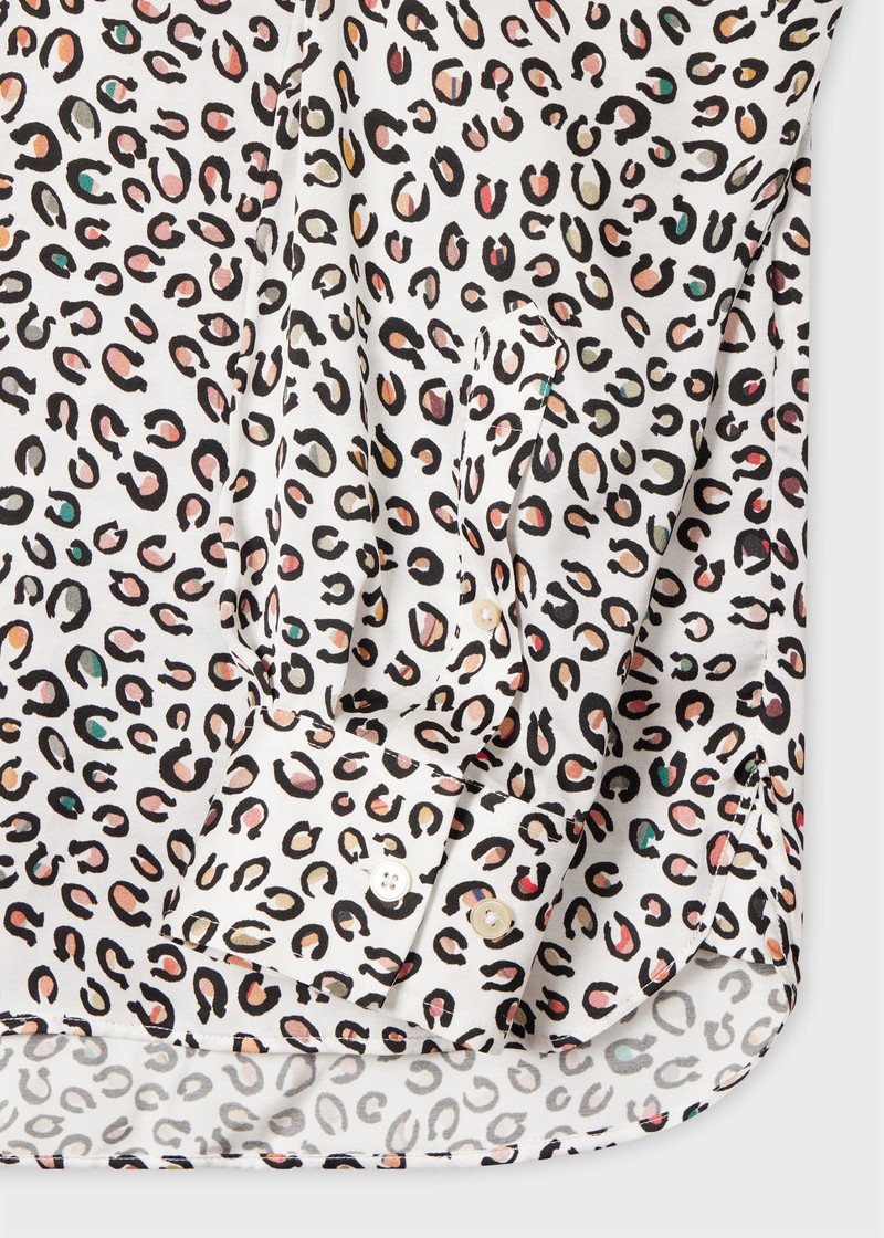 Paul Smith Women's Ecru 'Animal' Print Shirt outlook