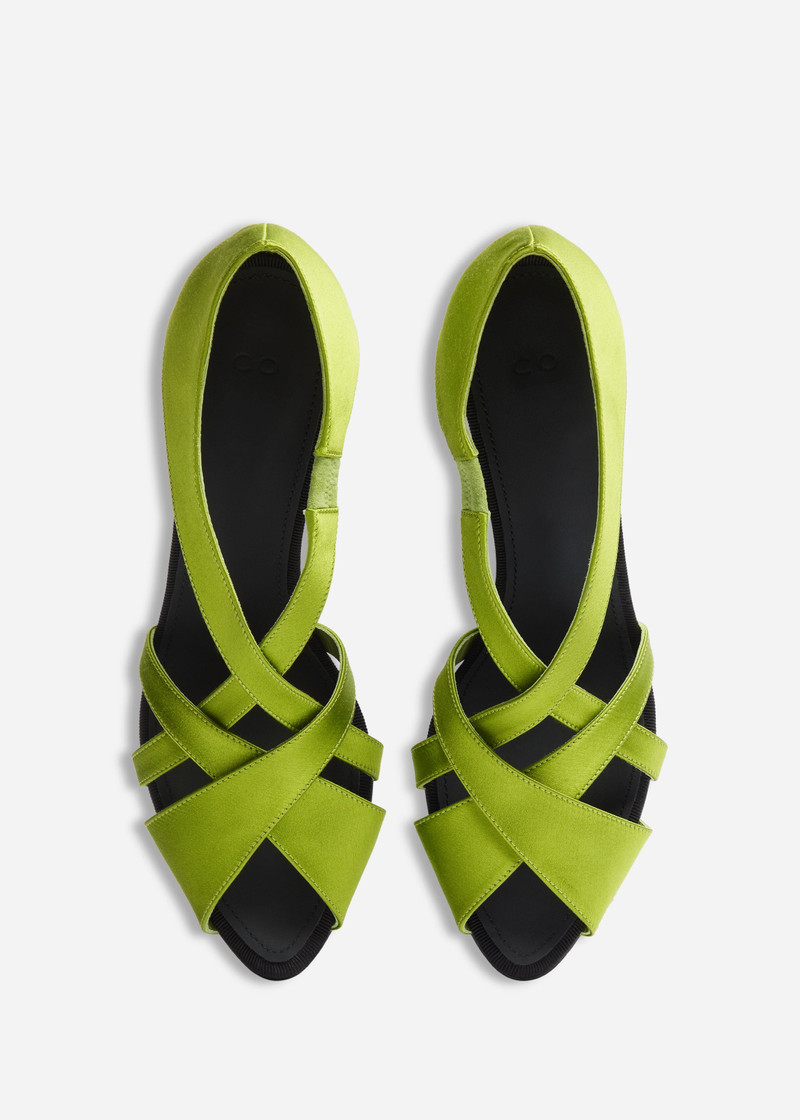 Open Toe Heeled Sandal in Satin 4