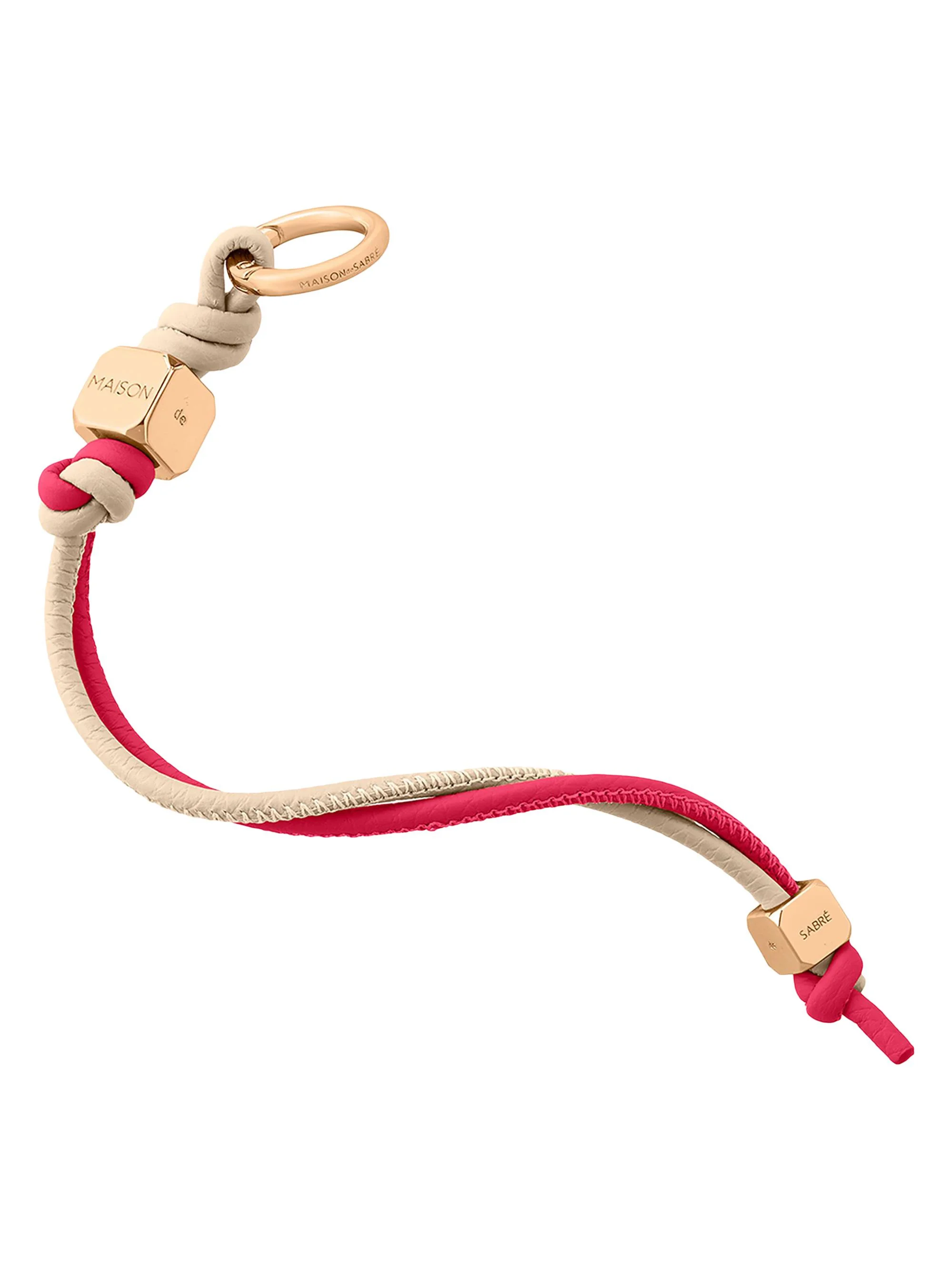 Women's Leather Wristlet Charm - Saharan Fuchsia - 1