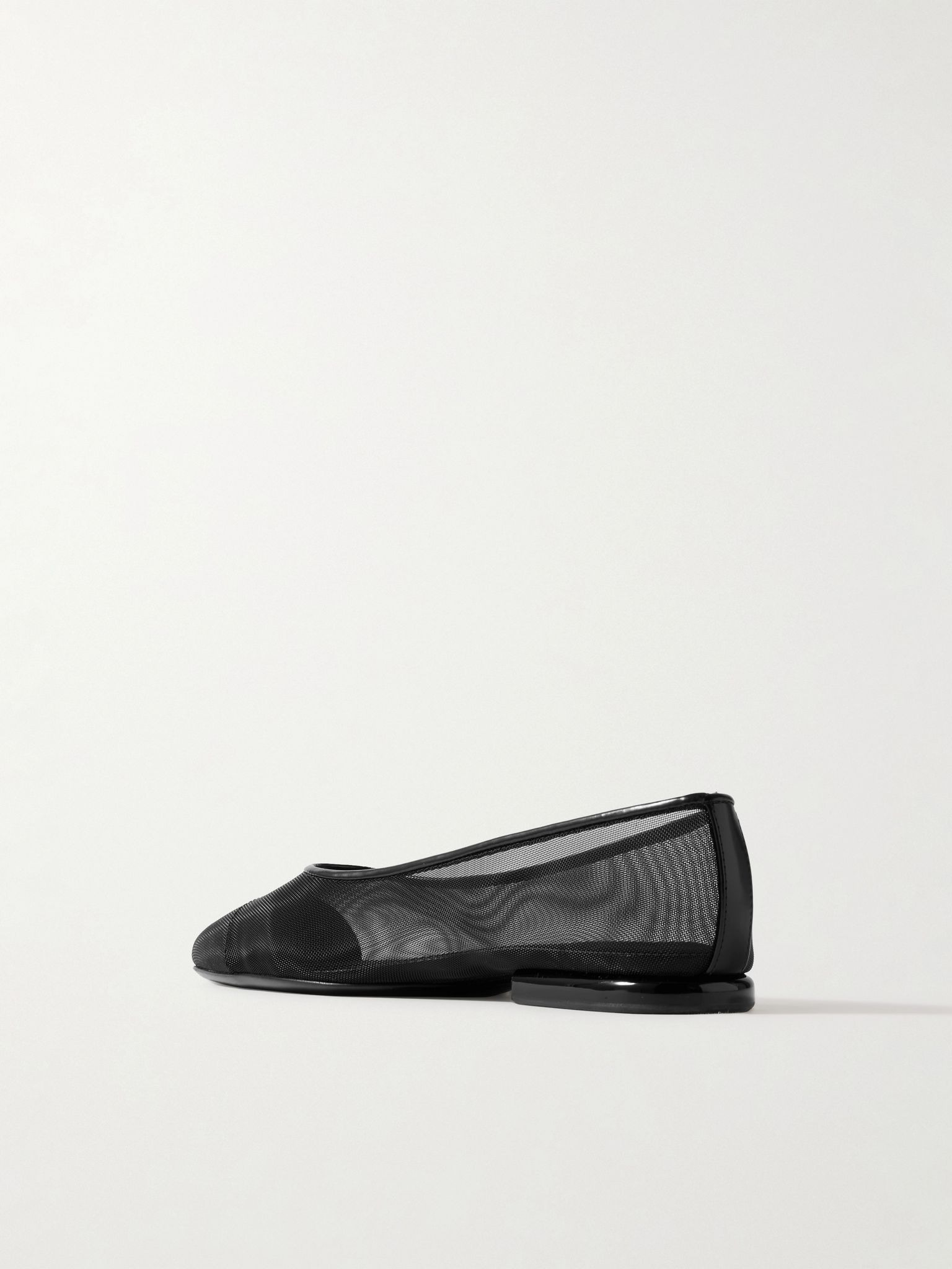 Primula leather-trimmed mesh point-toe flats Black - 3