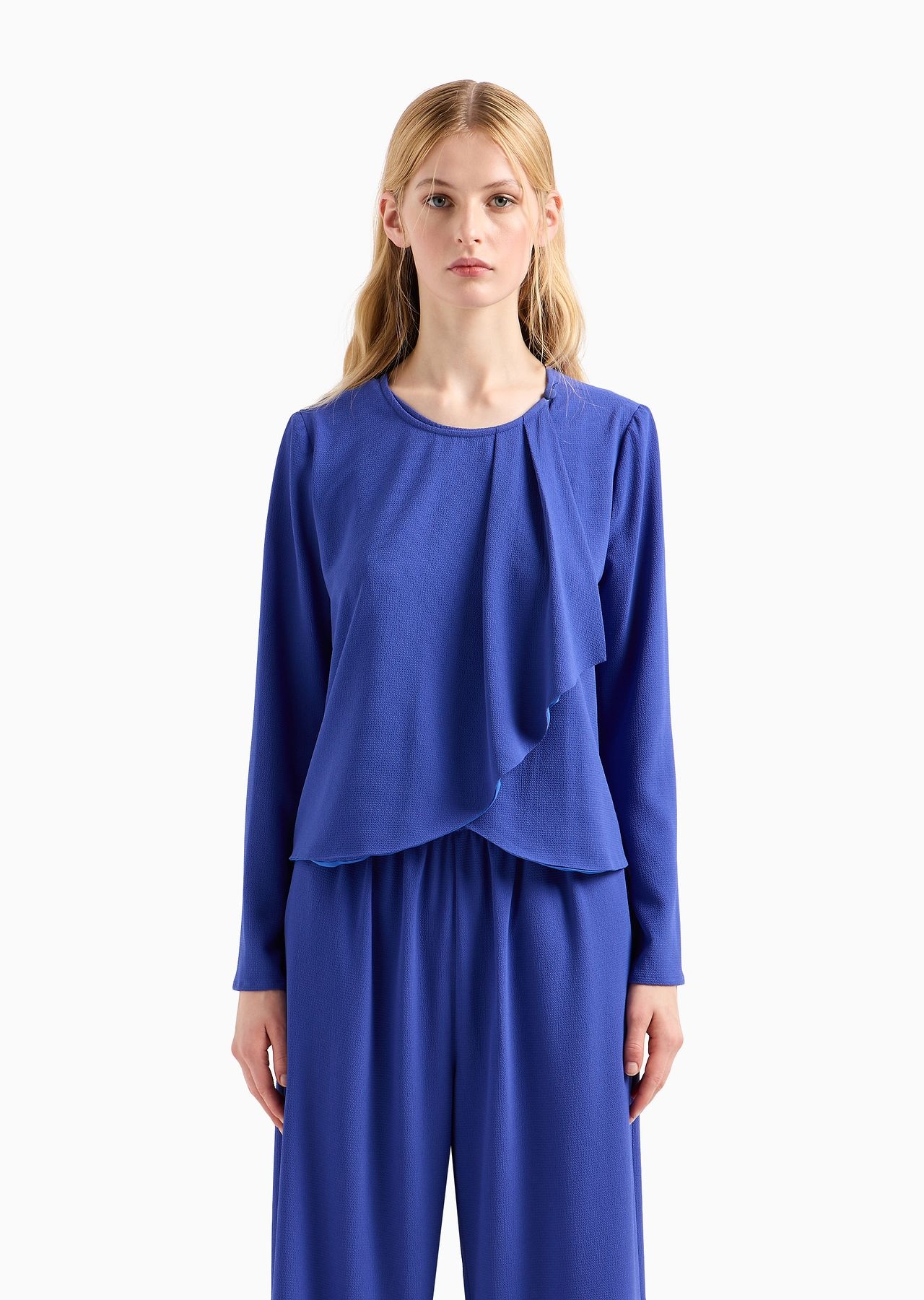 Armure crêpe ruffle jacket with wrap closure - 2