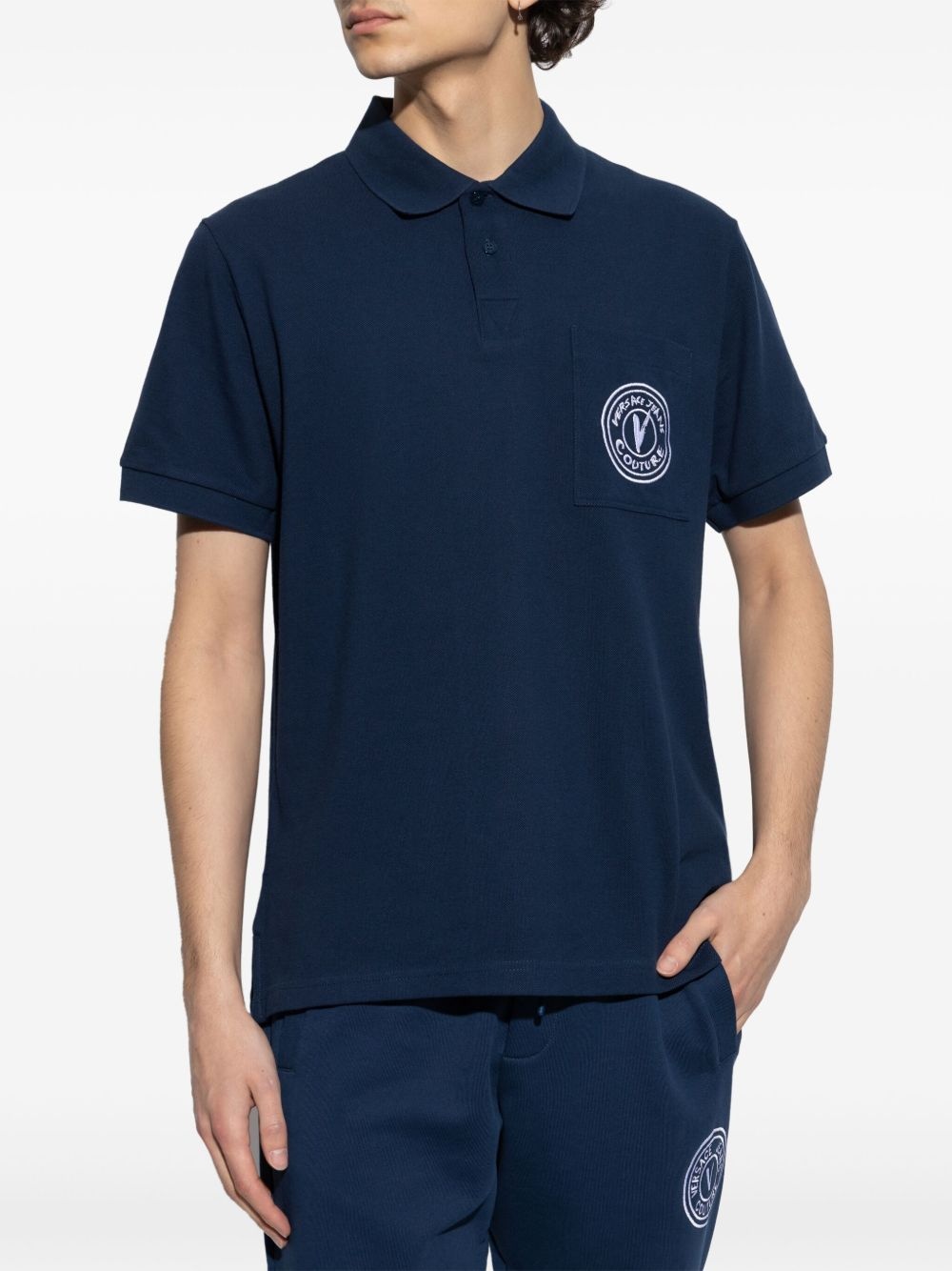 logo-embroidered polo shirt - 3