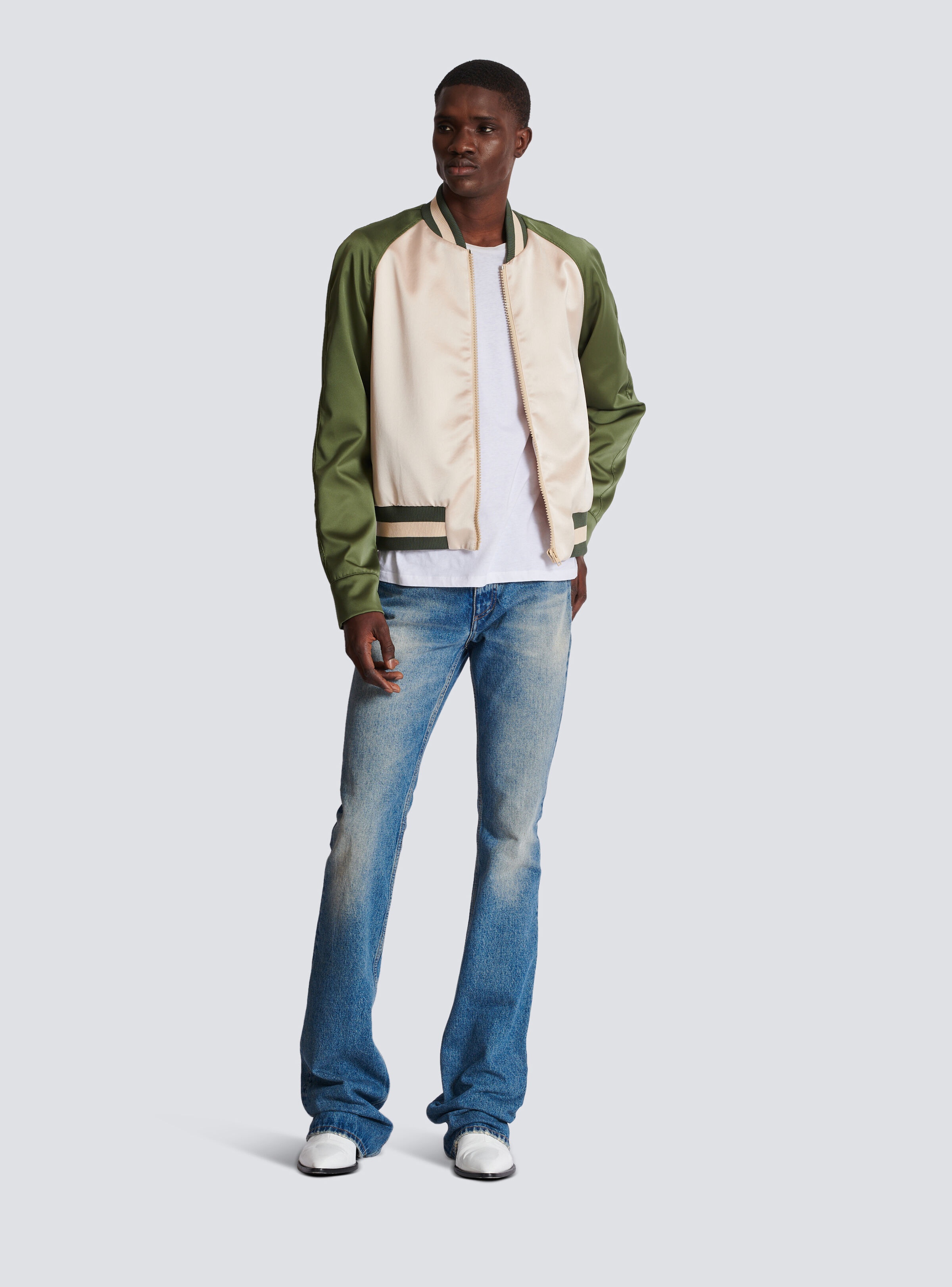 【関税込み】Balmain カーキ Balmain Signature フーディ Balmain Balmain Signature bomber | REVERSIBLE