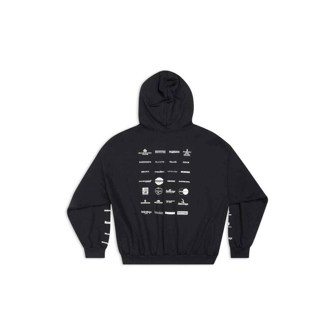 BALENCIAGA Archives Logos Hoodie Medium Fit in Black