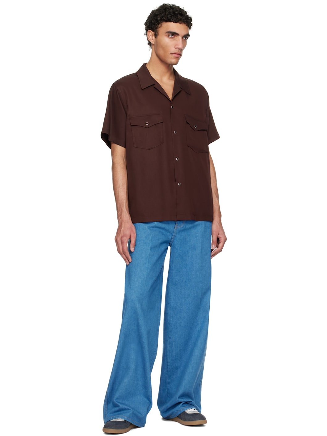 Burgundy Camp Collar Western Club Shirt - 4