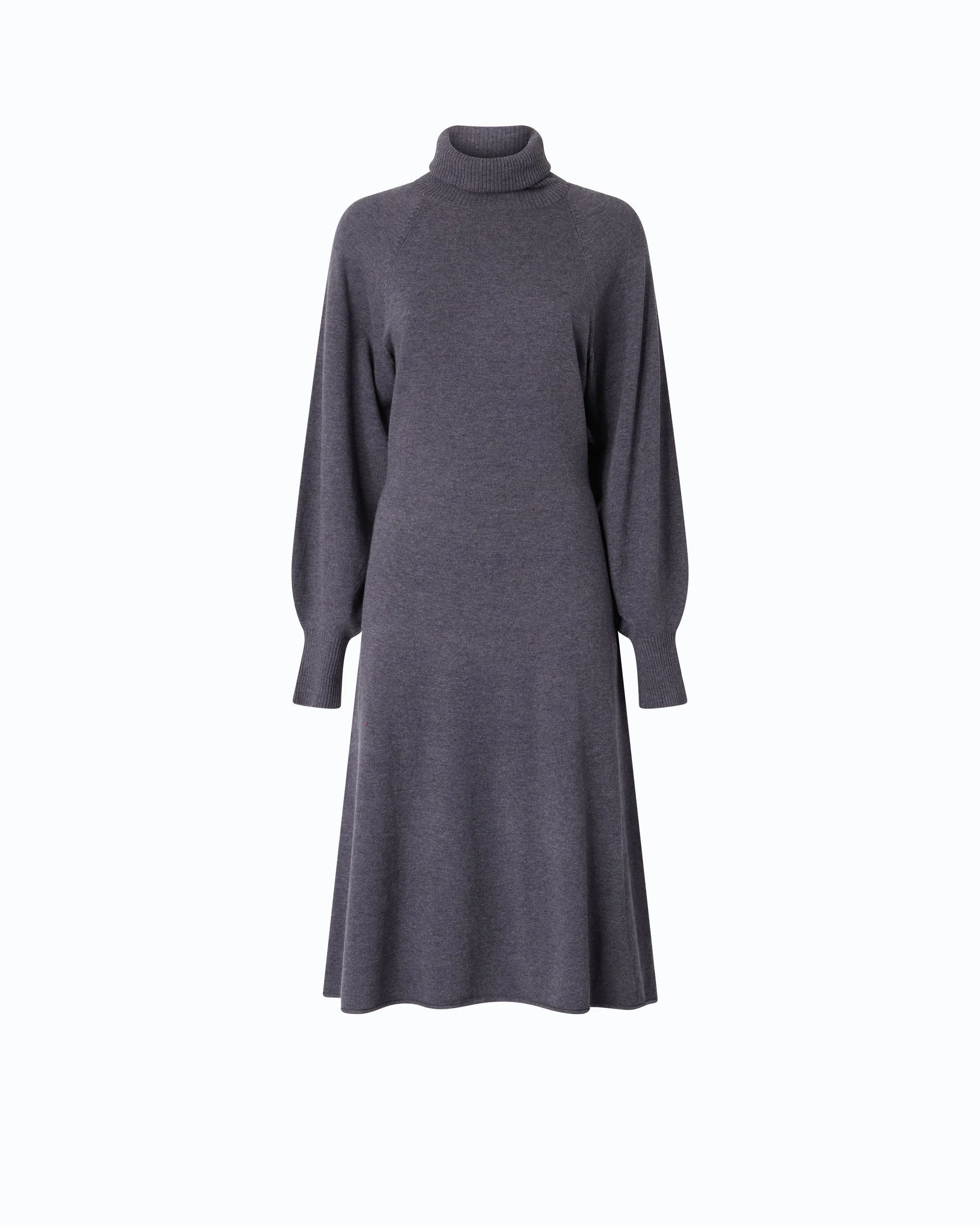 WOOL-BLEND TURTLENECK MIDI DRESS - 1