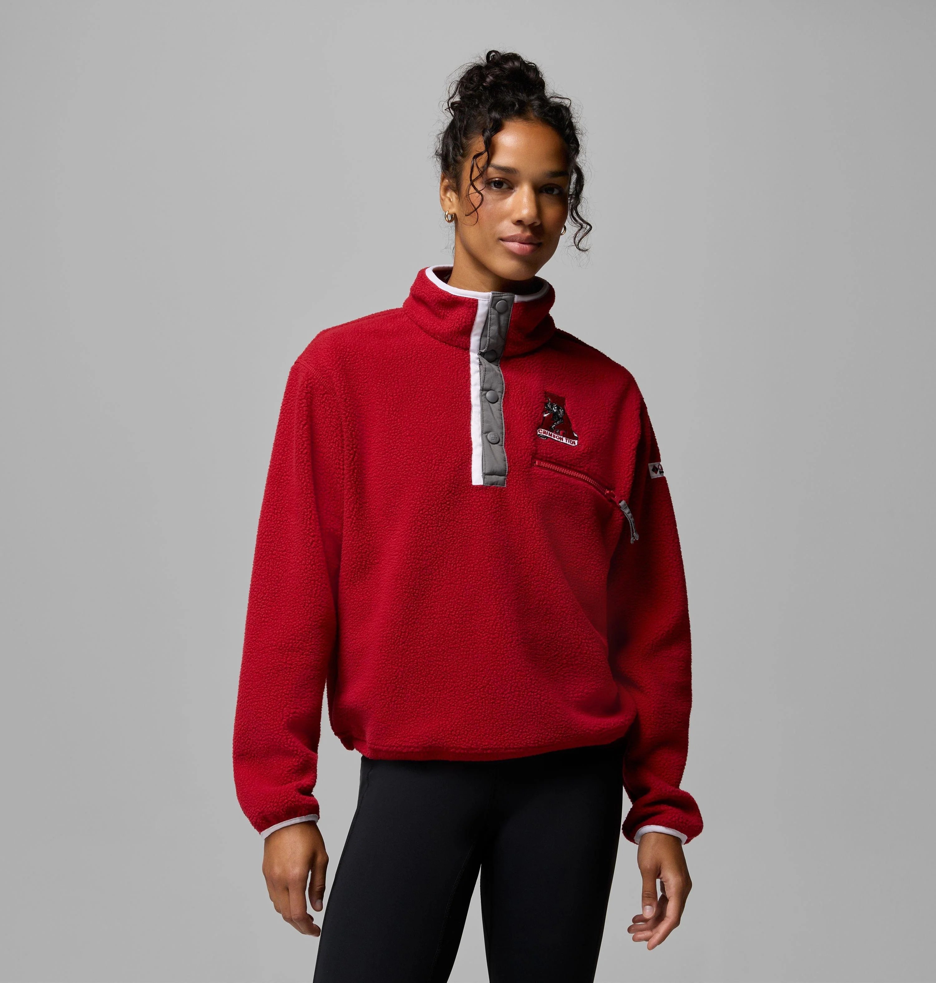 Women's Collegiate Helvetia Cropped Half Snap Fleece - Alabama - 1