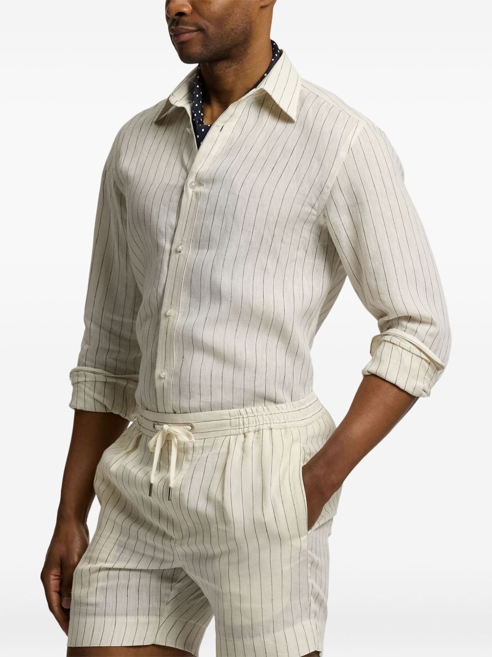 pinstripe linen shirt - 4