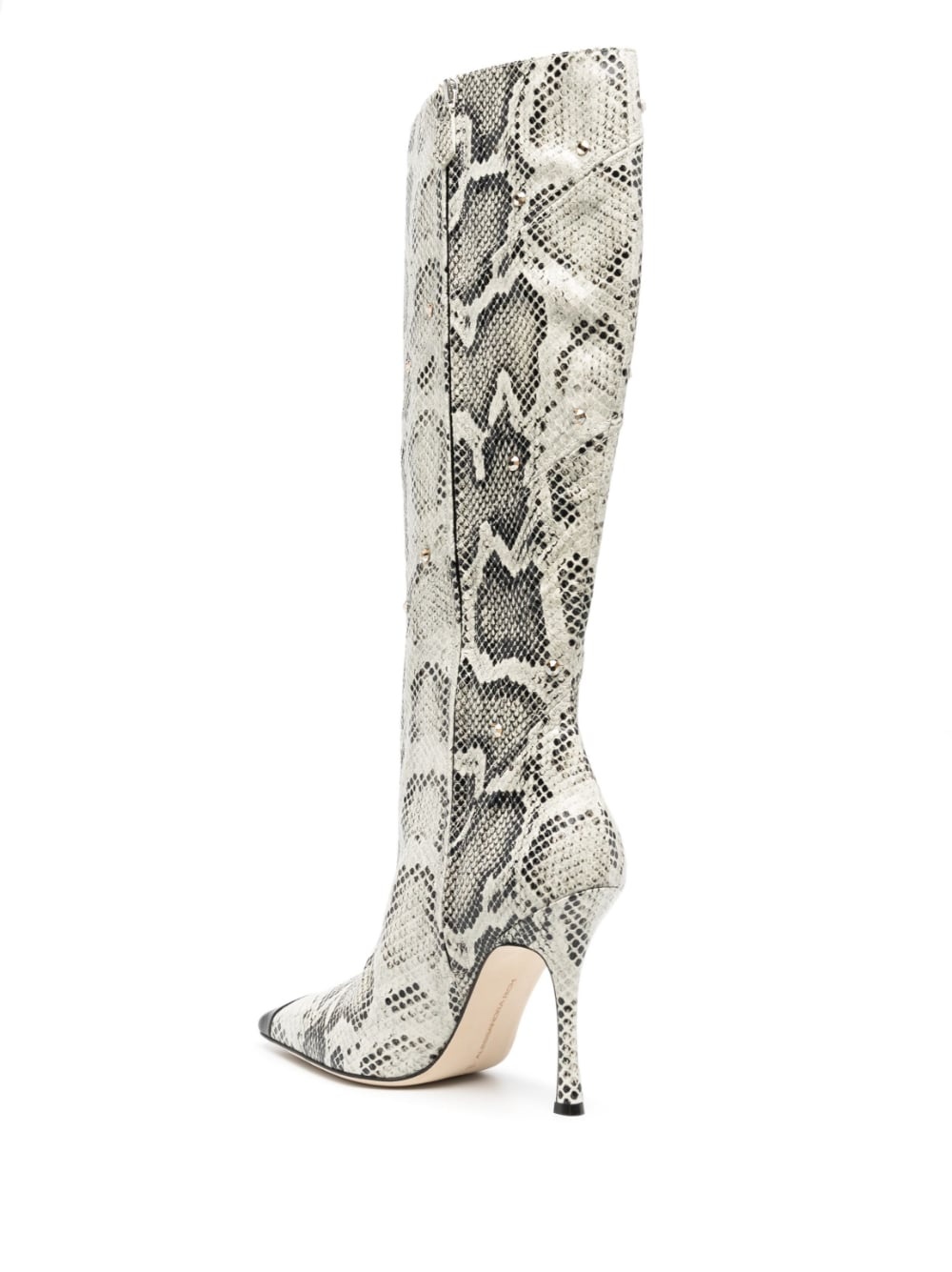 snake-print knee-high boots - 3