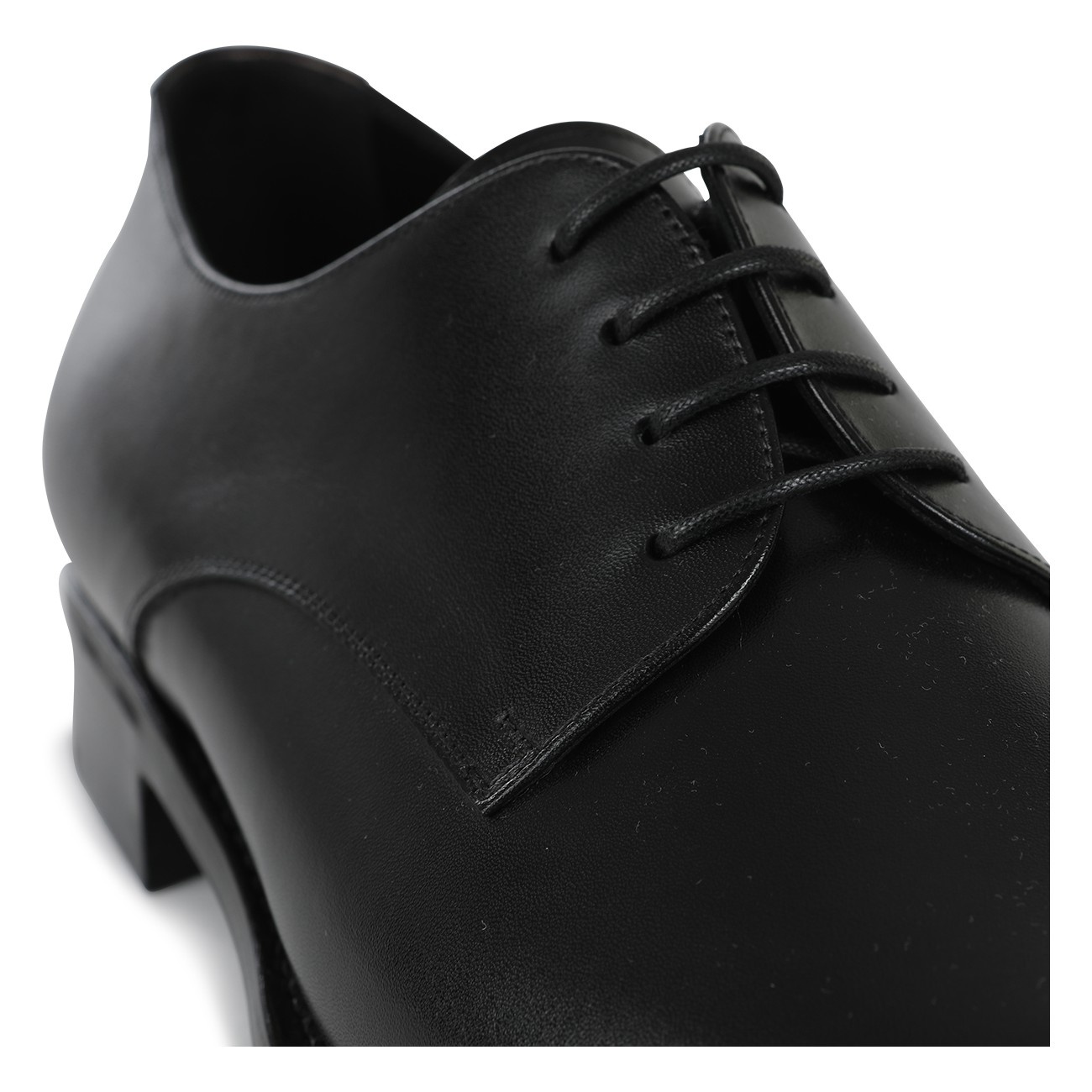 black leather lace up shoes - 4