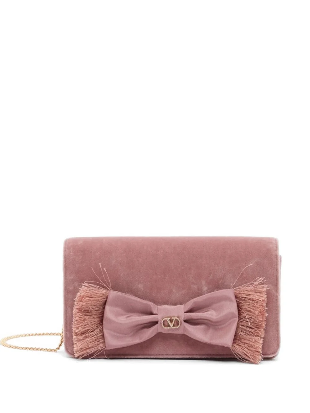 VLogo Signature bow-detail clutch bag - 1