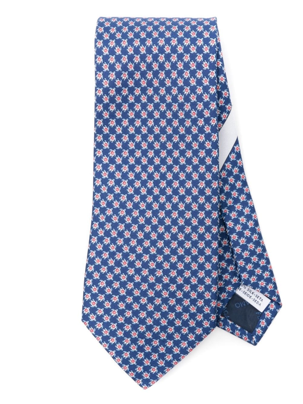 patterned-jacquard silk tie - 1