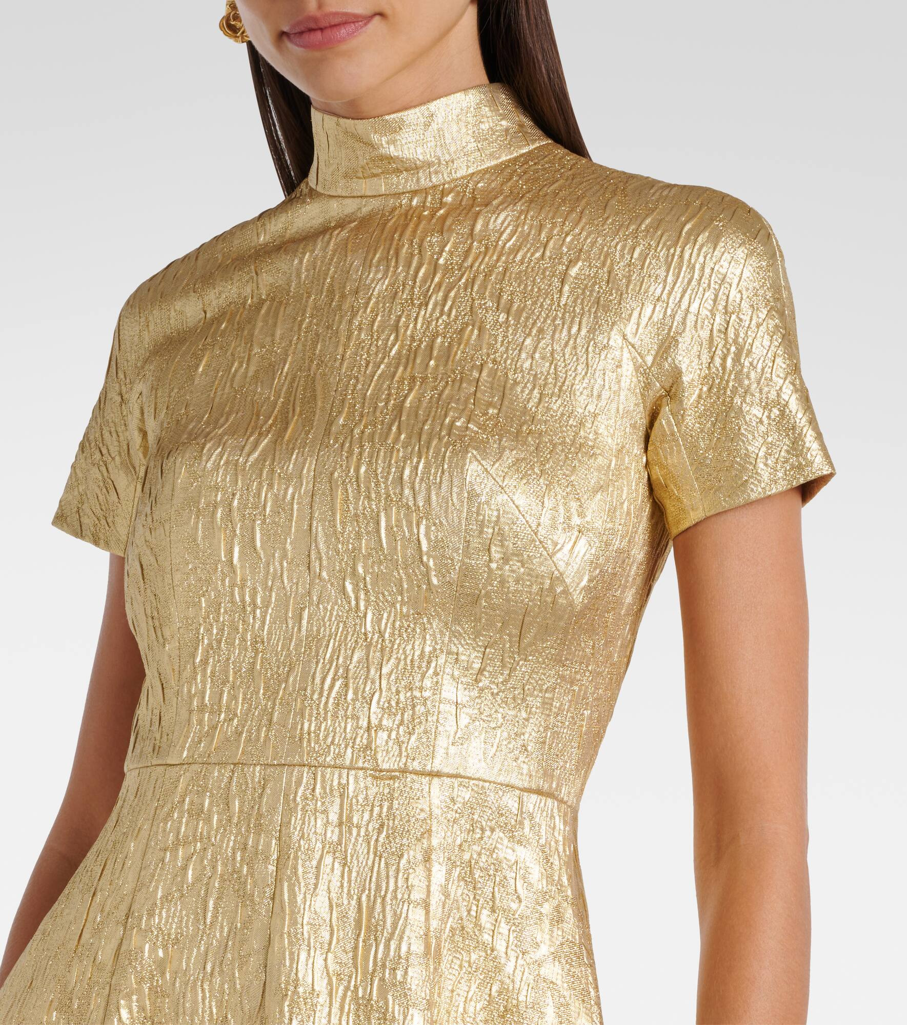 Malinda metallic cloque gown - 4