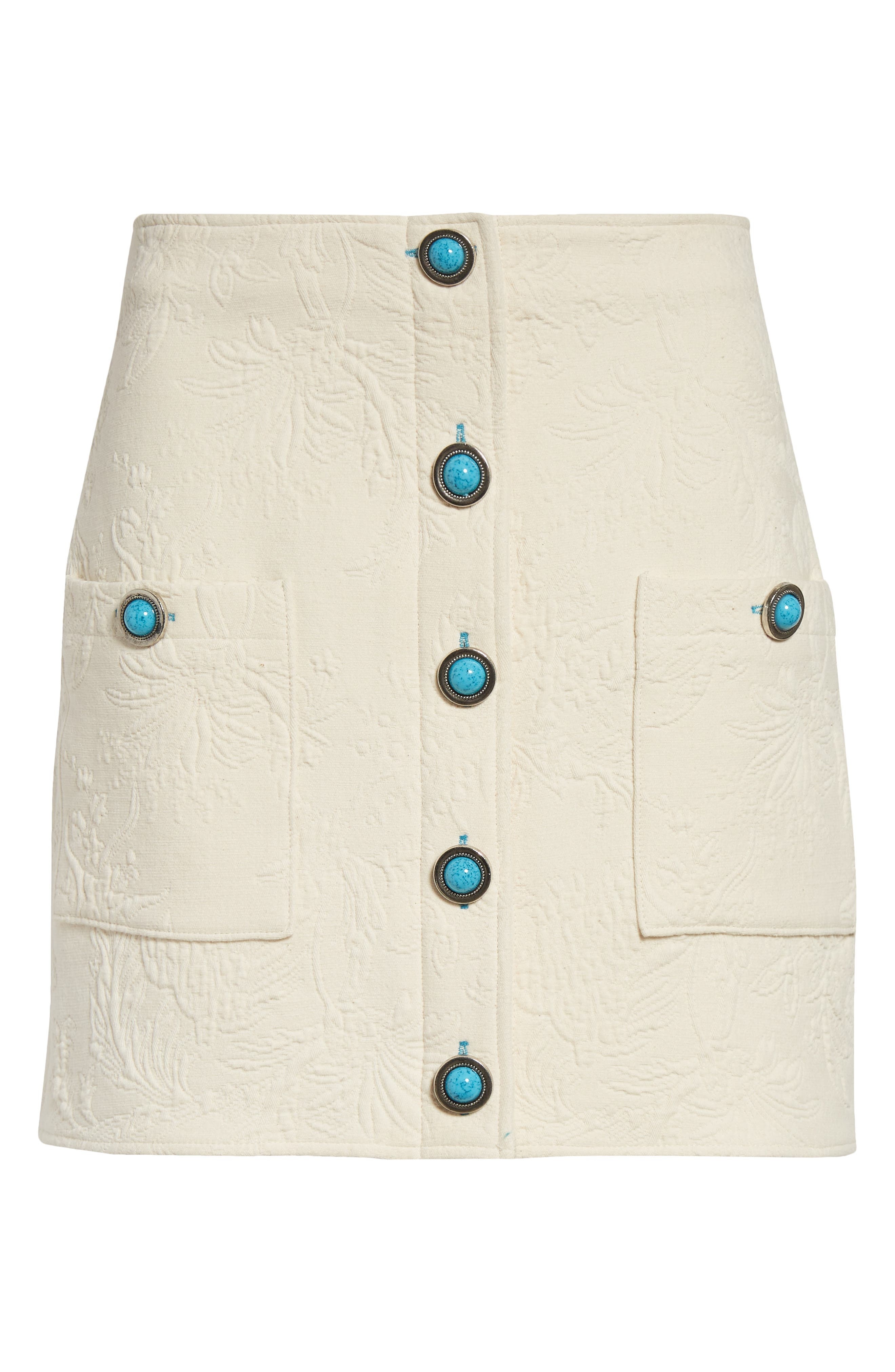 L'AGENCE Truman Floral Jacquard Miniskirt in Ivory at Nordstrom - 6