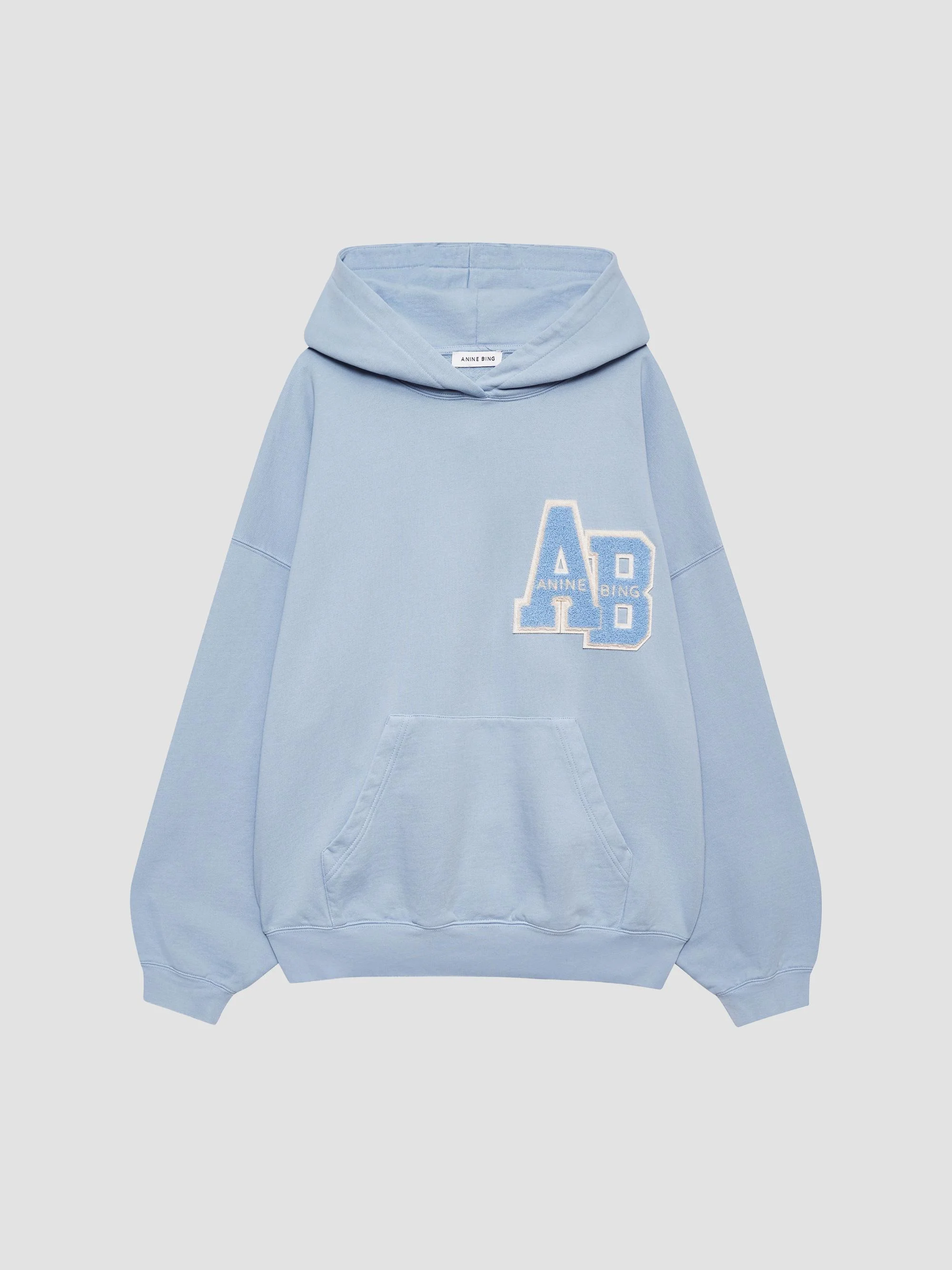 Women's Harvey Letterman Cotton Fleece Hoodie - Blue - 1