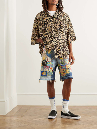 Kapital Convertible-Collar Leopard-Print Voile Shirt outlook