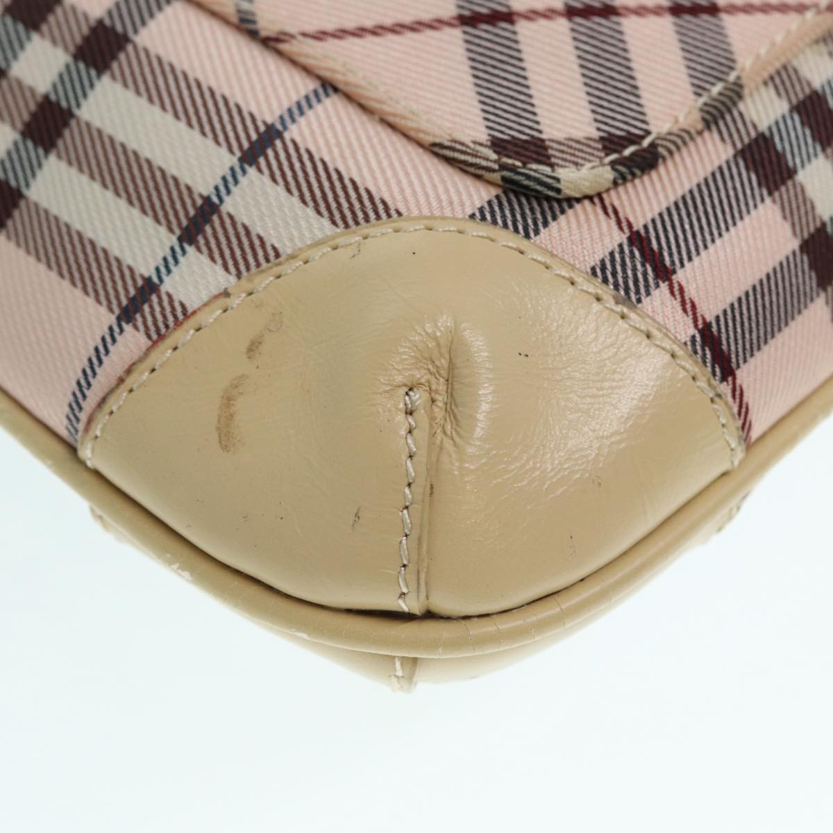 Burberry Nova Check Blue Label Shoulder Bag Nylon Beige Silver - 14
