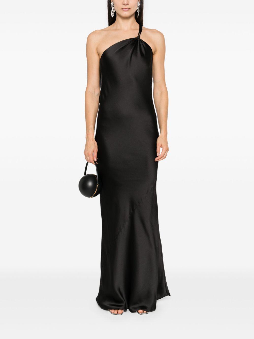 bias-cut one-shoulder gown - 2
