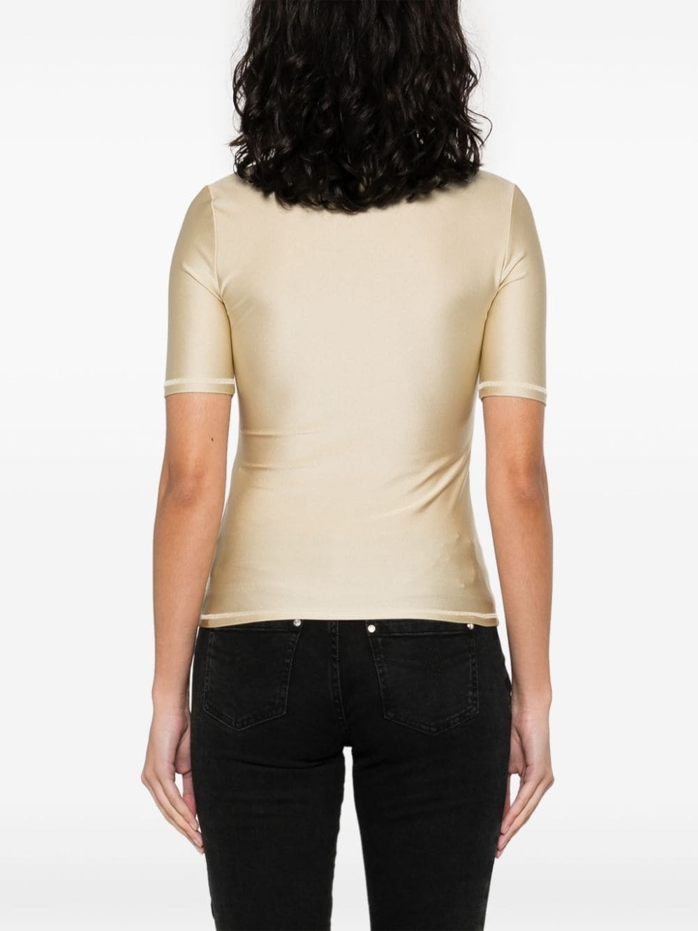 logo-print high-neck T-shirt - 4