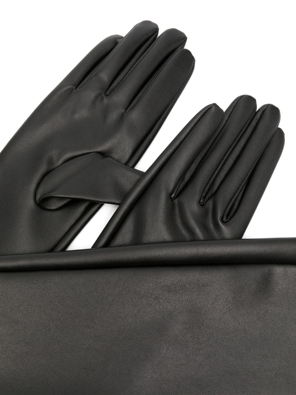 elbow-length faux-leather gloves - 2