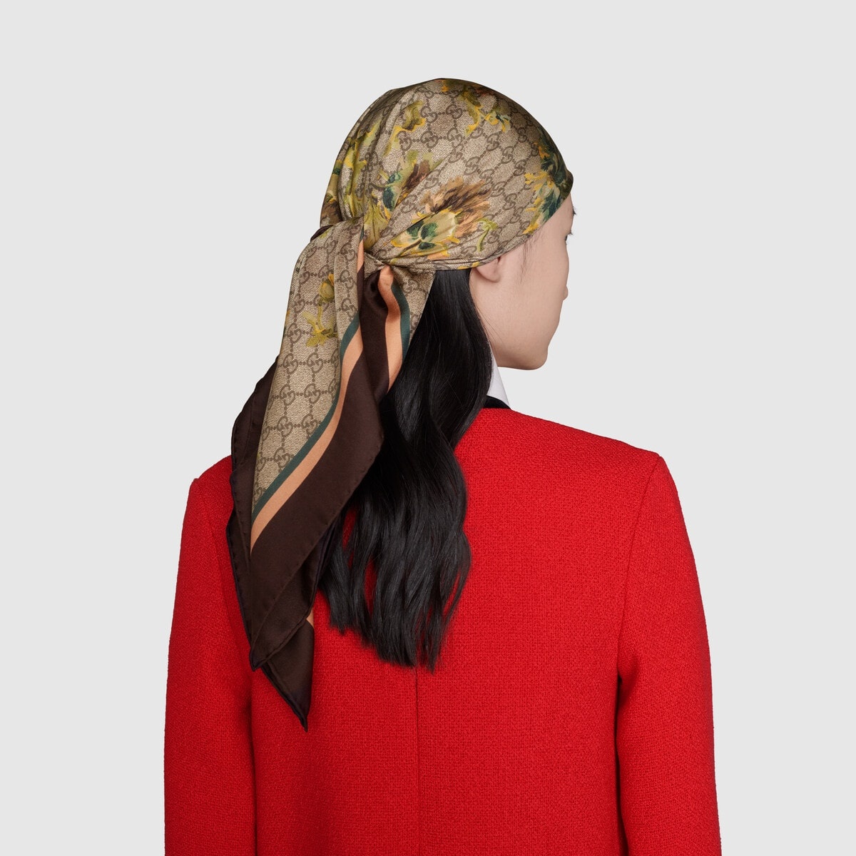 GG carnation print silk scarf - 3