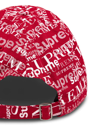 Supreme logo print 6-panel cap outlook