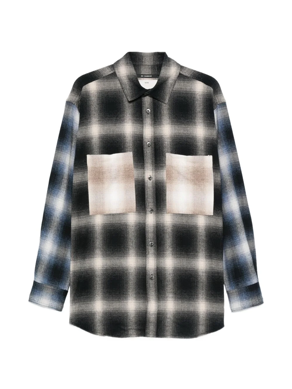 check-pattern chest-pocket overshirt - 1