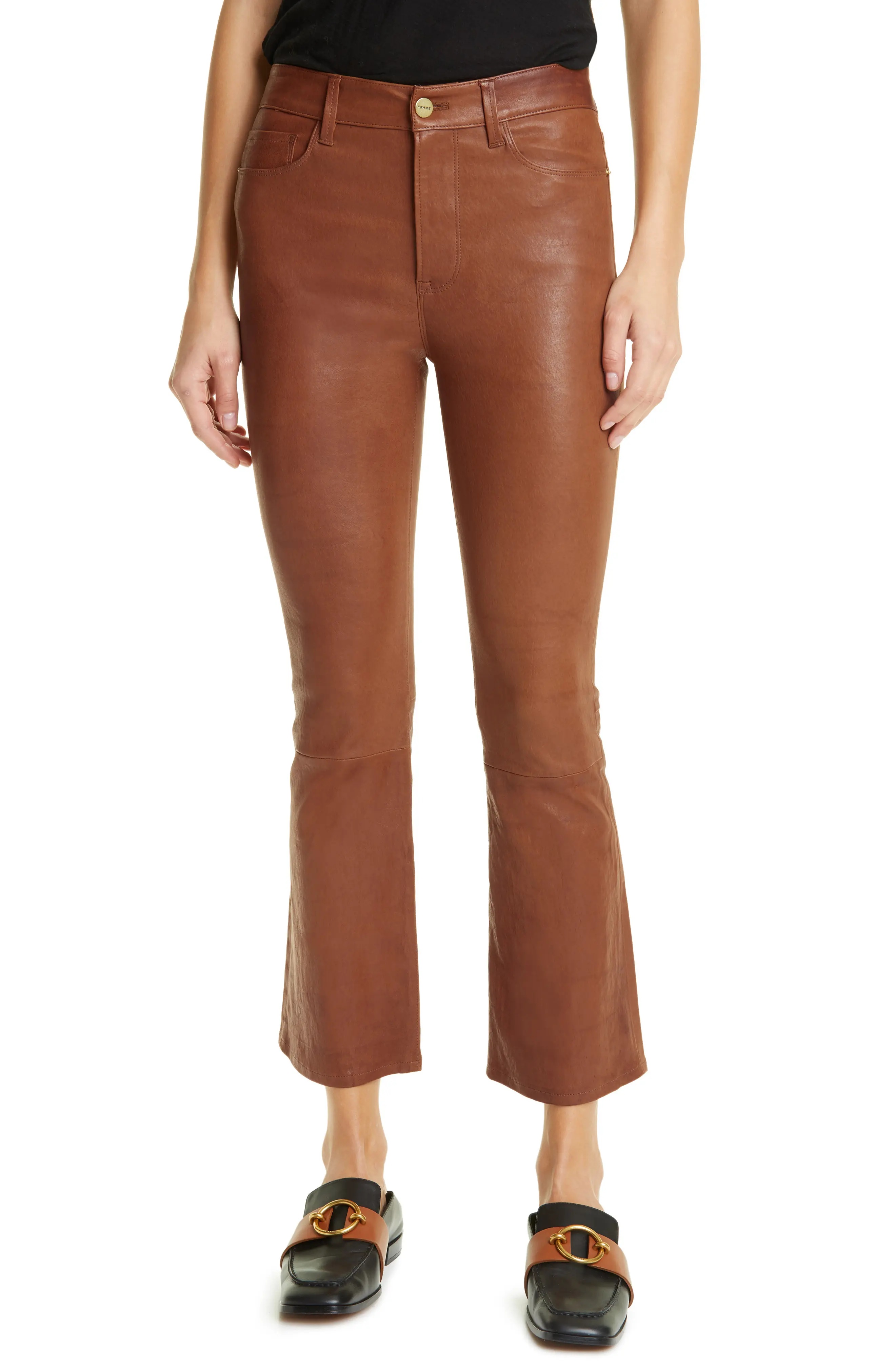 Le Crop Mini Boot Leather Pants - 1